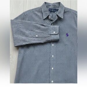 Polo Ralph Lauren Shirt Men's XL Classic Fit green check Oxford office preppy